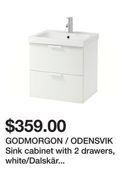 Ikea Godmorgon / odensvik sink cabinet with 2 drawers, white/dalskär faucet, 24 3/4x19 1/4x25 1/4 " offer