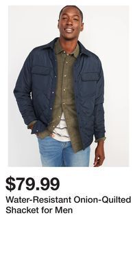Old Navy Water-resistant onion-quilted shacket for men offer