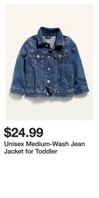 Old Navy Unisex medium-wash jean jacket for toddler offer