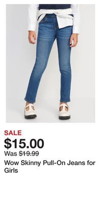 Old Navy Wow skinny pull-on jeans for girls offer