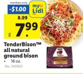 Lidl Tenderbison™ all natural ground bison offer
