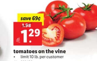 Lidl Tomatoes on the vine offer