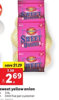Lidl Sweet yellow onion offer