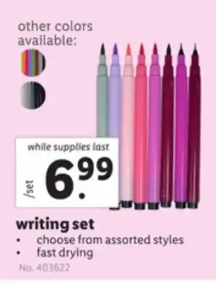 Lidl Writing set offer