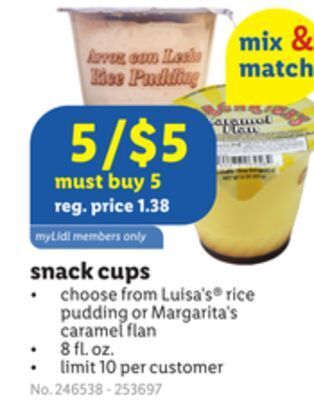 Lidl Snack cups offer