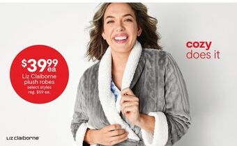 JC Penney Liz claiborne plush robes offer