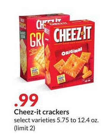 Hy-Vee Cheez-it crackers offer