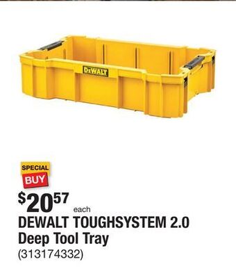 The Home Depot Dewalt toughsystem 2.0 deep tool tray offer