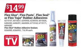 Ace Hardware Flex glue, flex paste, flex seal or flex tape rubber adhesives offer