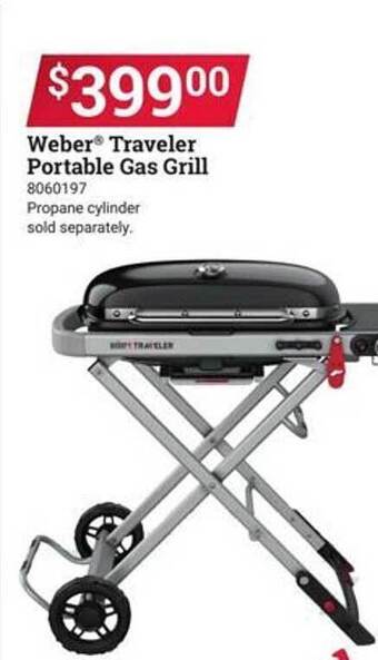 Ace Hardware Weber traveler portable gas grill offer
