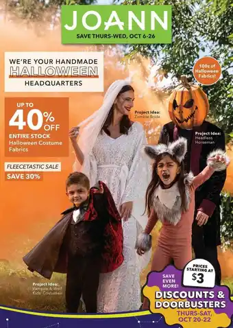 JOANN Halloween costume fabrics offer