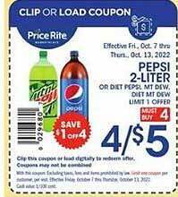 Price Rite Pepsi 2-liter offer