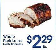 Price Rite Whole pork loins offer