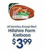 Price Rite Hillshire farm kielbasa offer