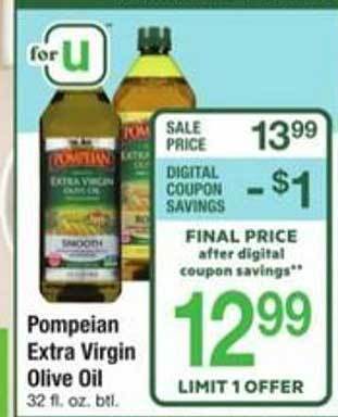 ACME Pompeian extra virgin olive oil offer