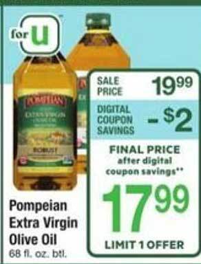 ACME Pompeian extra virgin olive oil offer
