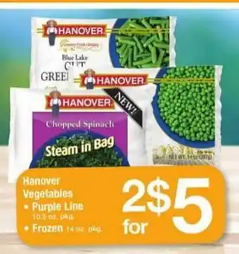 ACME Hanover vegetables purple line or frozen offer