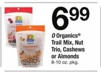 ACME O organics trail mix, nut trio, cashews or almonds offer