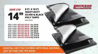 Harbor Freight Tools Erickson heavy-duty silver & black poly tarps offer