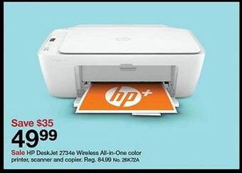Target Hp deskjet 2734e wireless all-in-one color printer, scanner and copier offer
