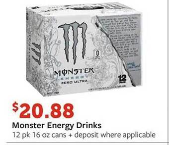 Fareway Monster energy drinks offer