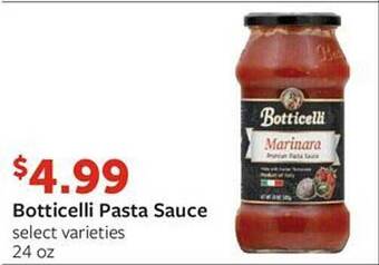 Fareway Botticelli pasta sauce offer