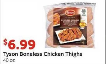 Fareway Tyson boneless chicken thighs offer