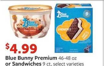 Fareway Blue bunny premium or sandwiches offer