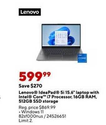 Staples Lenovo ideapad 5i 15.6 offer