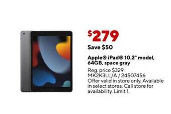 Staples Apple ipad 10.2 offer