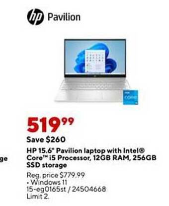 Staples Hp 15.6 offer