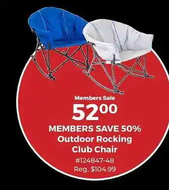 Camping World Outdoor rocking club chair offer