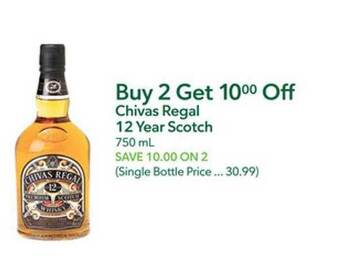 Publix Chivas regal 12 year scotch offer