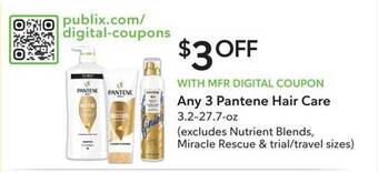 Publix Any 3 pantene hair care offer