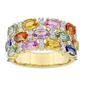Kohl's Stella grace 14k gold multi-color sapphire triple-row ring offer