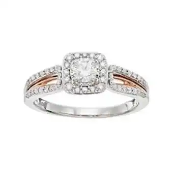 Kohl's Simply vera vera wang two tone 14k gold 1/2 carat t.w. diamond square halo ring offer