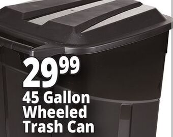 Ocean State Job Lot 45 gallon wheeled trash can offer
