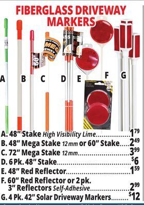 Ocean State Job Lot Driveway markers offer