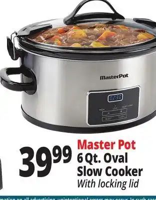 Ocean State Job Lot Master pot 6qt. oval slow cooker with locking lid offer