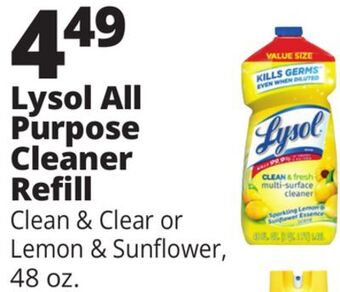 Ocean State Job Lot Lysol® clean & fresh multi-surface cleaner, sparkling lemon & sunflower essence scent, 48 oz offer
