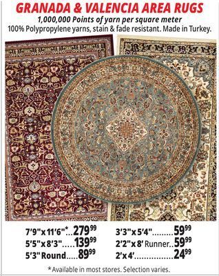 Ocean State Job Lot Granada & valencia area rugs offer