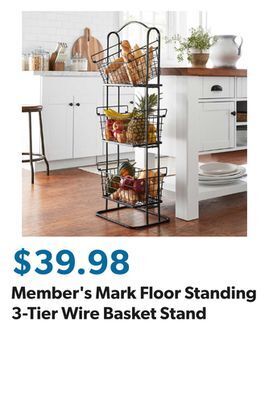 Sam's Club Member's mark floor standing 3-tier wire basket stand offer