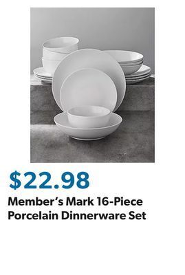 Sam's Club Member's mark 16-piece porcelain dinnerware set offer