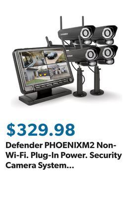 Sam's Club Defender phoenixm2 non-wi-fi. plug-in power. security camera system with 7" lcd display monitor, included 32 gb sd card and 4 offer