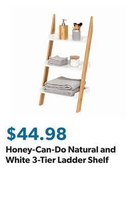 Sam's Club Honey-can-do natural and white 3-tier ladder shelf offer