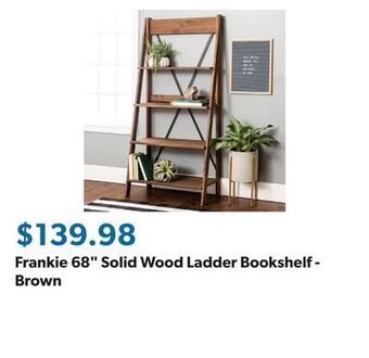 Sam's Club Frankie 68" solid wood ladder bookshelf - brown offer