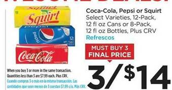 Food 4 Less Coca-cola, pepsi or squirt offer