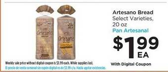 Food 4 Less Artesano bread offer