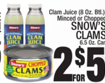 C Town Snow's clams, 6.5 oz. can offer
