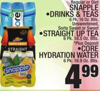 C Town Snapple •drinks & teas, 6 pk. 16 oz. btls. offer